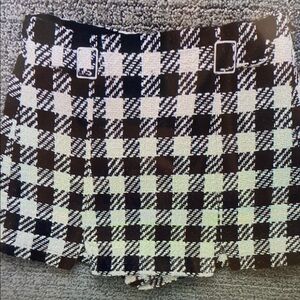 Kids Black and White Checkered Skort